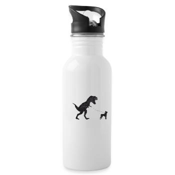 Vintage T-Rex - Trinkflasche mit integriertem Trinkhalm - Weiß - Rechts