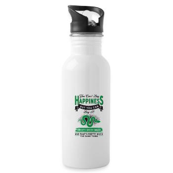 Sie Können Eine Glatte Grüne Schlange Kaufen - Trinkflasche mit integriertem Trinkhalm - Weiß - Rechts
