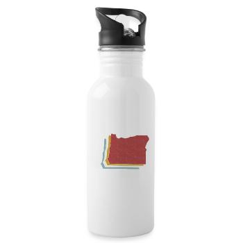 USA State - Vintage Map Oregon - Water bottle with straw - white - Right