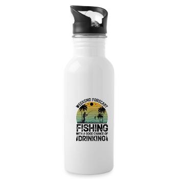 Therapy Fishing Lake Carp Angler Fisherman Bait - Water bottle with straw - white - Right