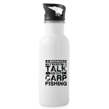 Angeln - Karpfenfisch - Trinkflasche mit integriertem Trinkhalm - Weiß - Rechts