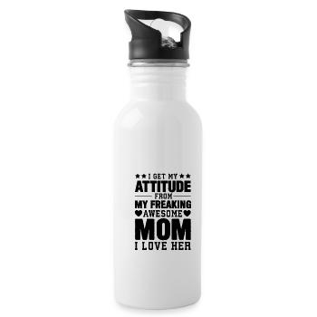 Stolze Mama Einer Wundervollen Tochter Geschenk - Trinkflasche mit integriertem Trinkhalm - Weiß - Rechts