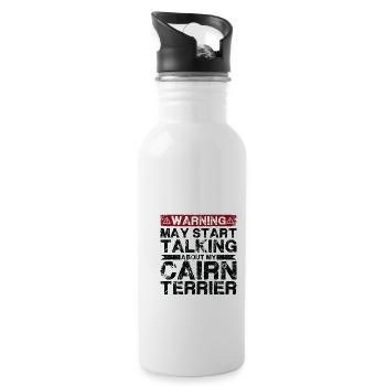 Speaking of Cairn Terriers - Water bottle with straw - white - Right