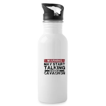 Speaking of Cavachon - Water bottle with straw - white - Right