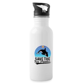 Orca Meeresbiologe Schwertwal Killerwal - Trinkflasche mit integriertem Trinkhalm - Weiß - Rechts