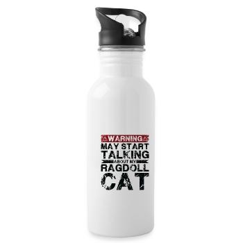 Talk about Ragdoll Cat - Water bottle with straw - white - Right