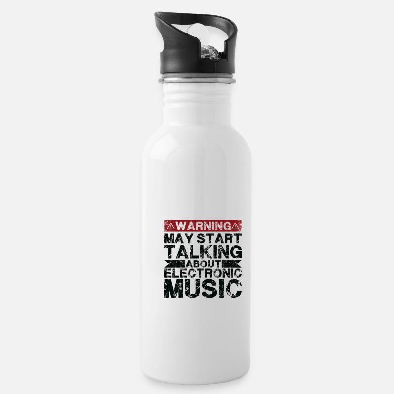 Talking about electronic music - Water bottle with straw - white