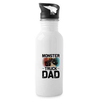 Monster Truck Monster Truck Papa Father Gift - Water bottle with straw - white - Right