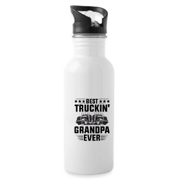 Truck driver Truck driver Grandpa - Truck driver Pensioner - Water bottle with straw - white - Right