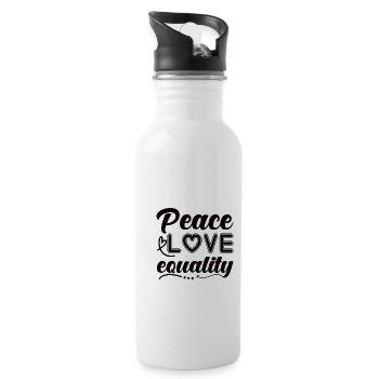 Paix Paix Amour Paix Mondiale Paix - Gourde avec paille intégrée - blanc - Droite
