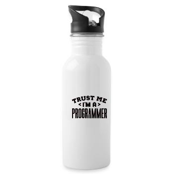 Software Developer Programmer Gift - Water bottle with straw - white - Right