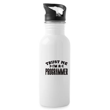 Software Developer Programmer Gift - Water bottle with straw - white - Right