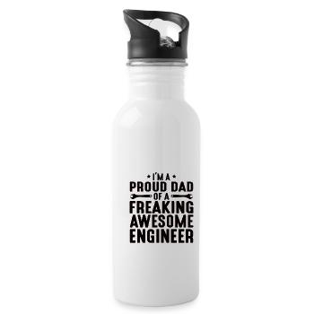 Engineer Brain Mechanical Engineering Electrical Engineering Son - Water bottle with straw - white - Right