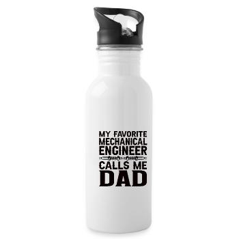 Engineer Brain Mechanical Engineering Electrical Engineering Son - Water bottle with straw - white - Right