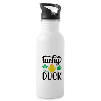Entenfamilie Gummienten Badeente Entchen - Trinkflasche mit integriertem Trinkhalm - Weiß - Rechts