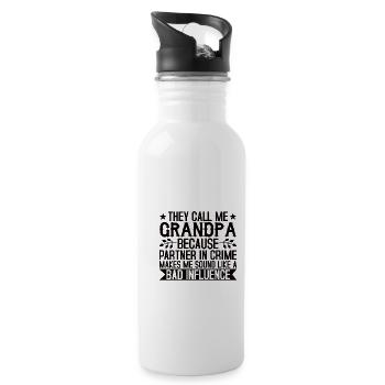 Grand-père la mauvaise influence - Gourde avec paille intégrée - blanc - Droite