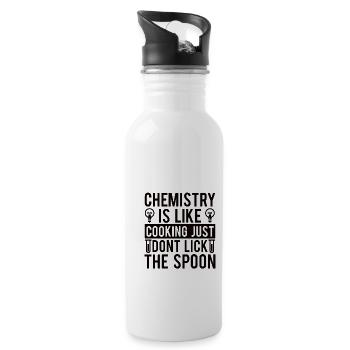 Chemistry Chemist Scientist Bachelor Master - Water bottle with straw - white - Right