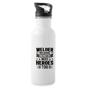 Welder Profession Heat Steel Gas TIG MAG Welding - Water bottle with straw - white - Right