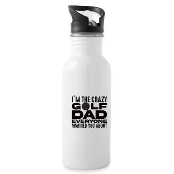 Golf Vater Golfer Bester Vater Golfplatz Papa - Trinkflasche mit integriertem Trinkhalm - Weiß - Rechts