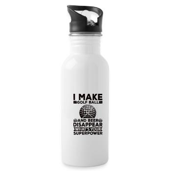 Golf Bier Abschlag golfball golfer trinken - Trinkflasche mit integriertem Trinkhalm - Weiß - Rechts