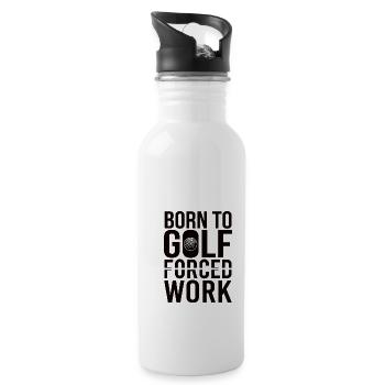 Golf Golfer Gift Hobby Club Quote - Water bottle with straw - white - Right