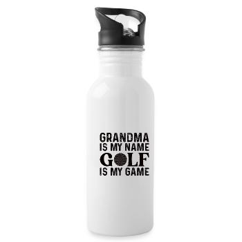 Die Golf Oma Grossmutter - Trinkflasche mit integriertem Trinkhalm - Weiß - Rechts