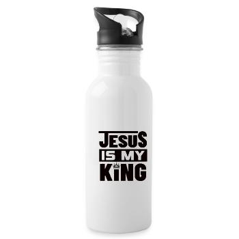 Christianity Jesus Religion Faith Cross Prayer - Water bottle with straw - white - Right
