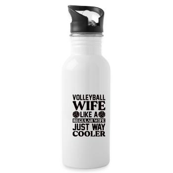 Volleyball player Volleyball player Wife - Water bottle with straw - white - Right