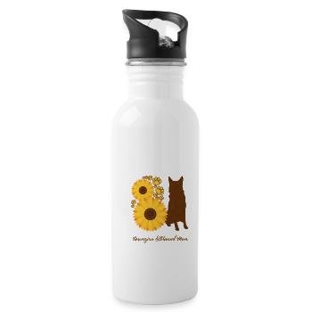 Sunflower Mom - Chien wapiti norvégien - Gourde avec paille intégrée - blanc - Droite