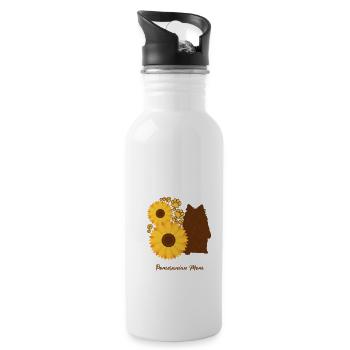Sunflower Mother - Pomerania - Water bottle with straw - white - Right