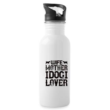 Ehefrau Mutter Hundeliebhaber Nettes Typografie - Trinkflasche mit integriertem Trinkhalm - Weiß - Rechts