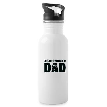 Job - Astronomer Dad - Water bottle with straw - white - Right