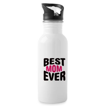 Beste Mama Überhaupt Muttertag Mutter Geschenk - Trinkflasche mit integriertem Trinkhalm - Weiß - Rechts
