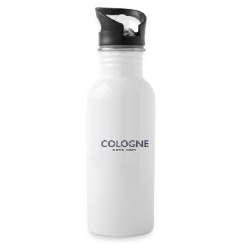Coordonnées de la ville d’Allemagne - Cologne - Gourde avec paille intégrée - blanc - Droite