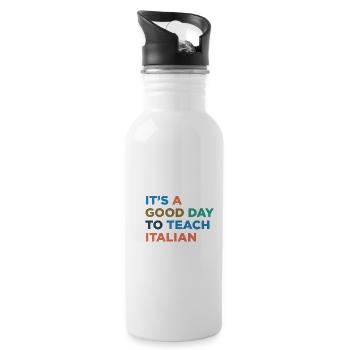 Italian teacher teaching - Water bottle with straw - white - Right