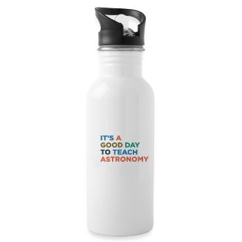 Astronomielehrer Unterrichten - Trinkflasche mit integriertem Trinkhalm - Weiß - Rechts