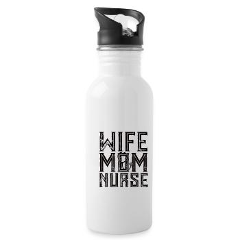 Ehefrau Mutter Krankenschwester Mom Medizin - Trinkflasche mit integriertem Trinkhalm - Weiß - Rechts