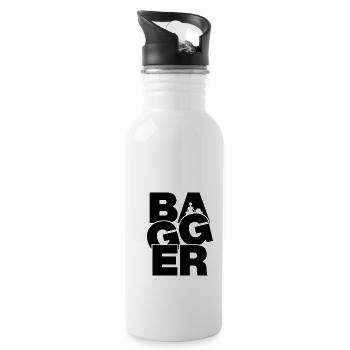 Profession Job Work - Excavator - Water bottle with straw - white - Right