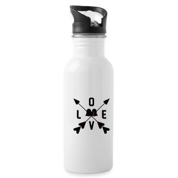 Love Arrow Arrow Dear Valentine's Day Couple - Water bottle with straw - white - Right
