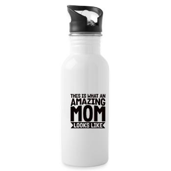 Meilleur cadeau de maman de la fête des mères - Gourde avec paille intégrée - blanc - Droite