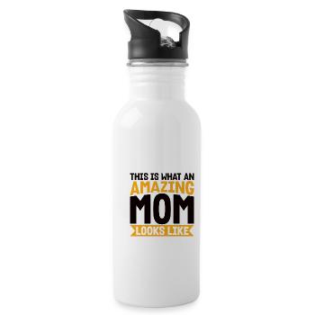Meilleur cadeau de maman de la fête des mères - Gourde avec paille intégrée - blanc - Droite