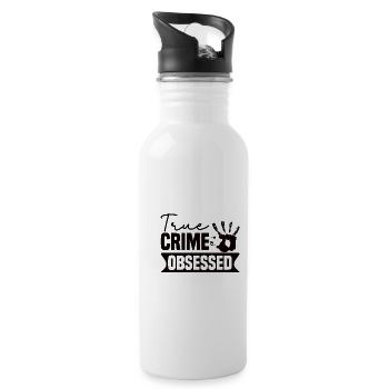 True Crime Crime Series Crime Detective - Water bottle with straw - white - Right