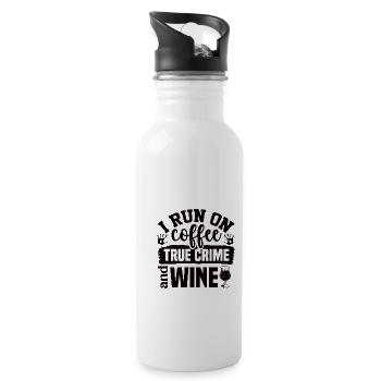 True Crime Crime Crime Series Crime Coffee Wine - Water bottle with straw - white - Right