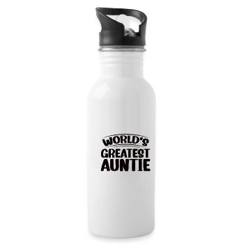 Crazy aunt - Water bottle with straw - white - Right
