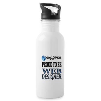 Ich bin Webdesigner Internet Web-Entwickler - Trinkflasche mit integriertem Trinkhalm - Weiß - Rechts