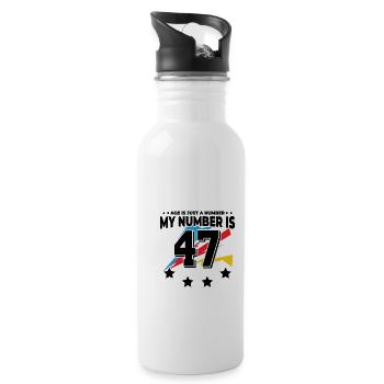 L’âge n’est qu’un chiffre - 47e anniversaire - Gourde avec paille intégrée - blanc - Droite