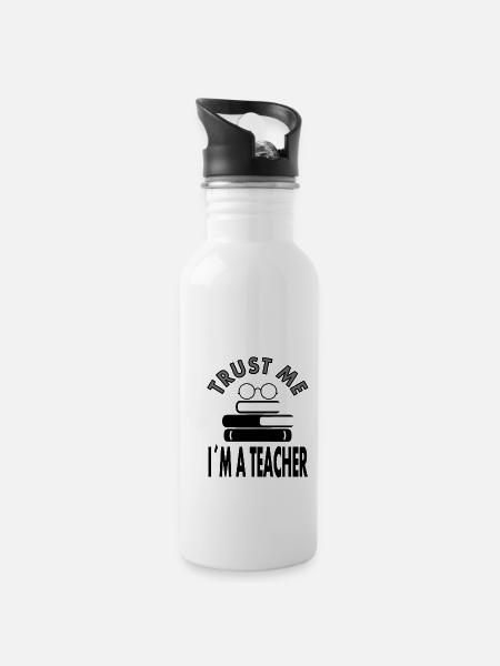 Enseignant Enseignant Enseignant Idée cadeau enseignant enseignant - Gourde avec paille intégrée - blanc