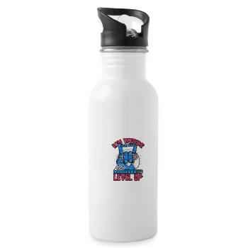 ICH WERDE NICHT ÄLTER ICH LEVEL UP - - Trinkflasche mit integriertem Trinkhalm - Weiß - Rechts