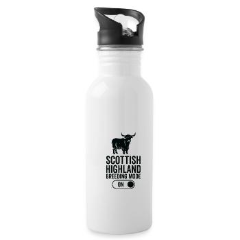 Kuhzuchtmodus Auf - Schottisches Hochland - Trinkflasche mit integriertem Trinkhalm - Weiß - Rechts