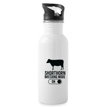 Cow Breeding Mode On - Shorthorn - Water bottle with straw - white - Right